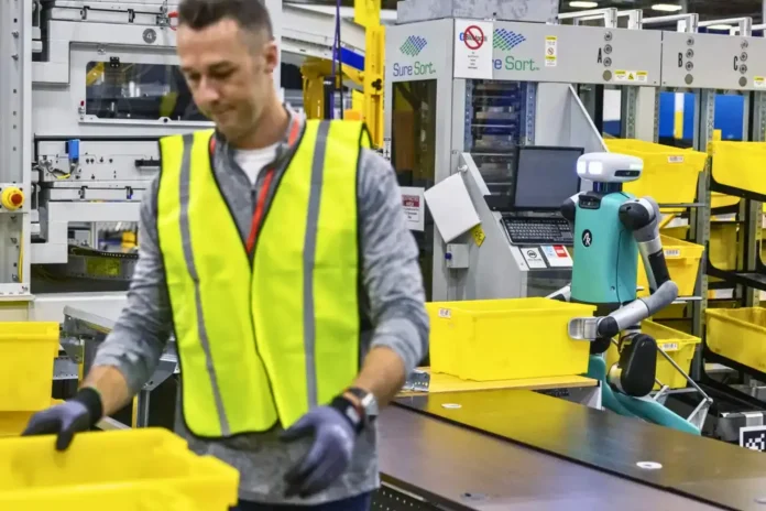 Amazon Robots in Warehouse
