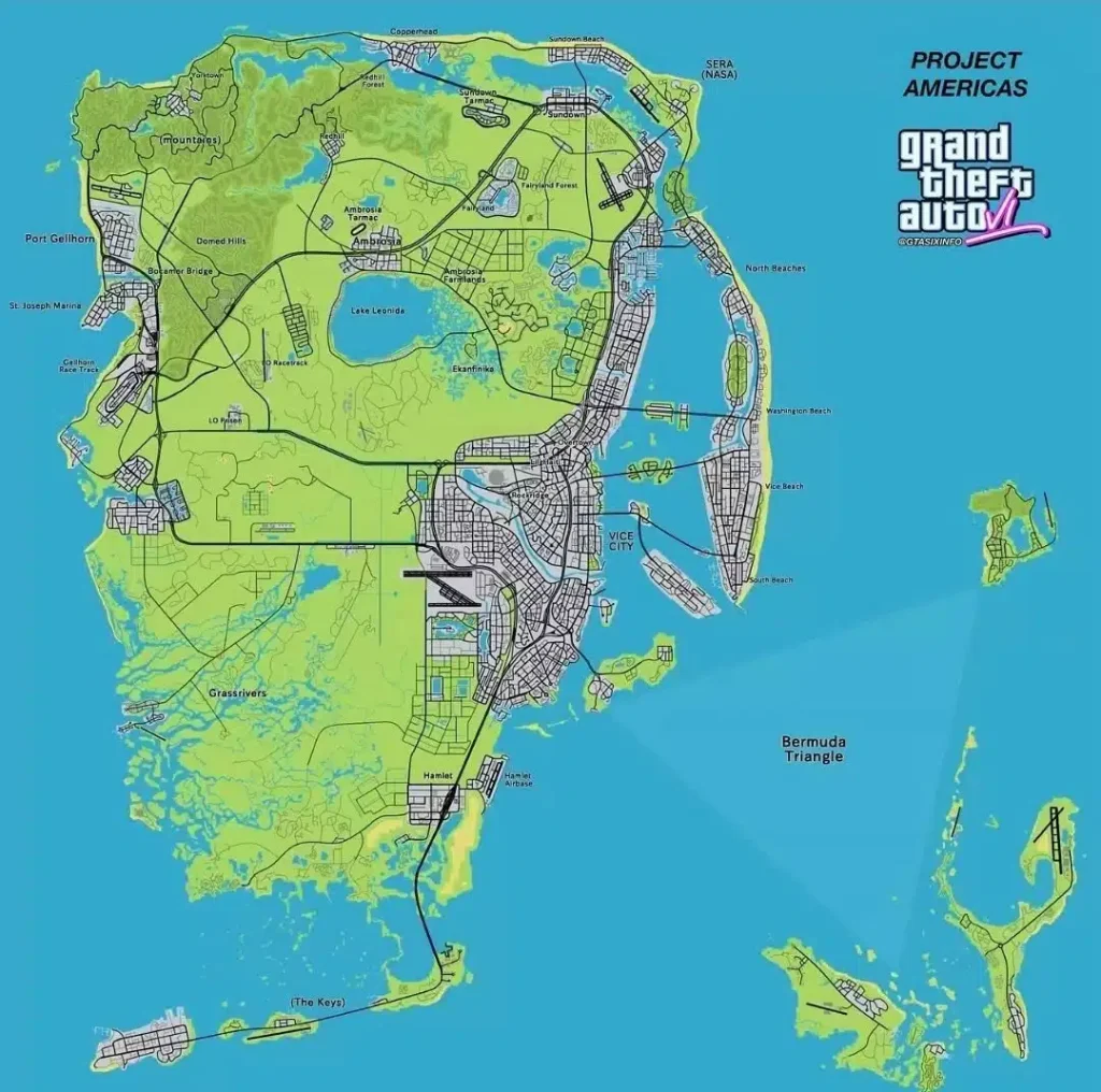 Grand Theft Auto 6 Map Leak